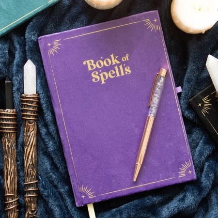 Carnet "book of spells" et stylo cristal améthyste