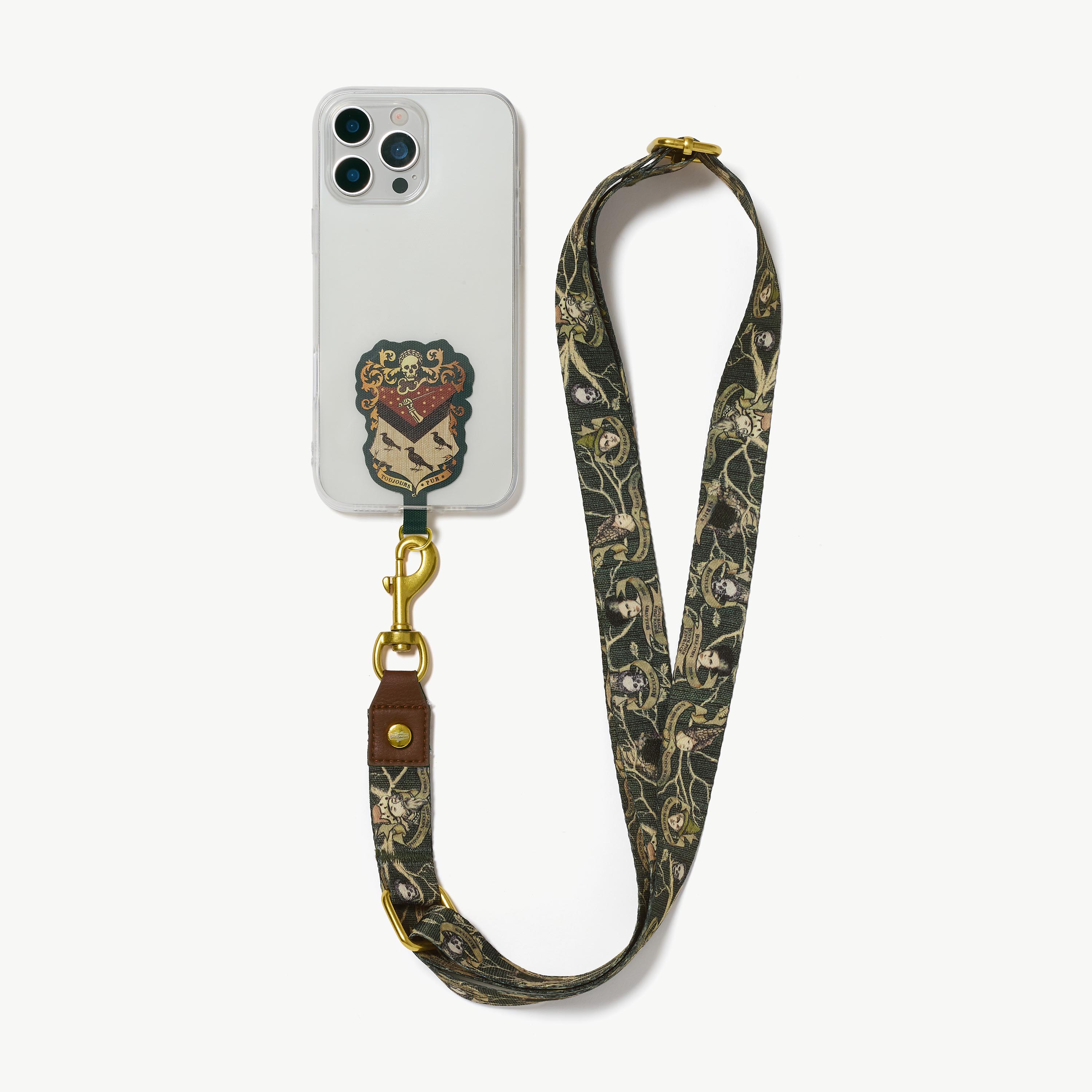 Lanière téléphone tapisserie famille Black