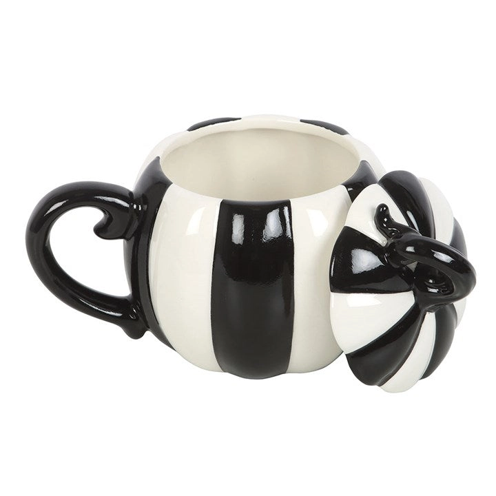 Mug citrouille à rayures noir et blanc – Image 2