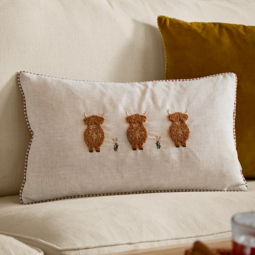 Coussin vache des Highlands